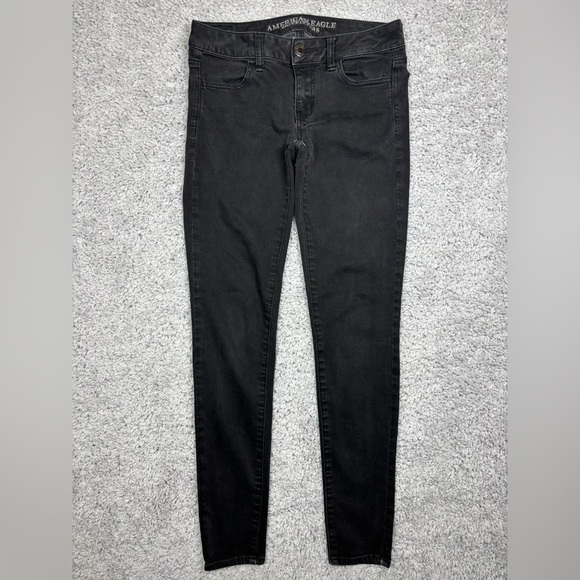 American Eagle Jeans Womens 2 Jegging Stretch Black Casual Basic Denim Classic - Picture 1 of 5